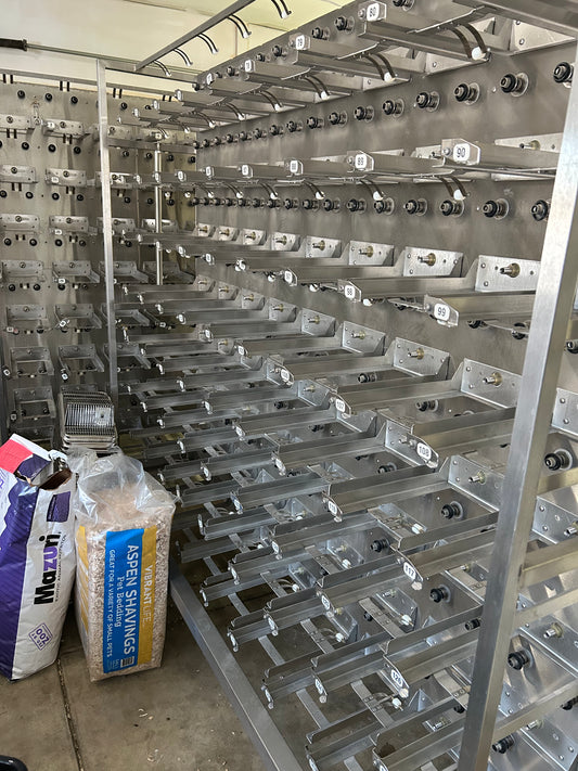 144 Tub Stainless Steel Rodent Mouse Rack (BARE) - ADM model GA144PA